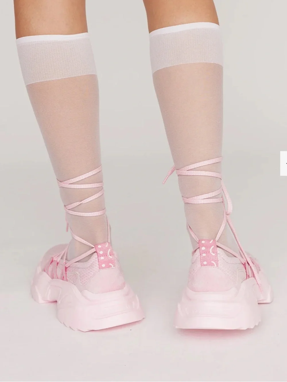 Lazy Oaf  Pink Lace Up Ballet Sneaker.